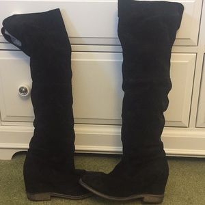 black over the knee suede boots